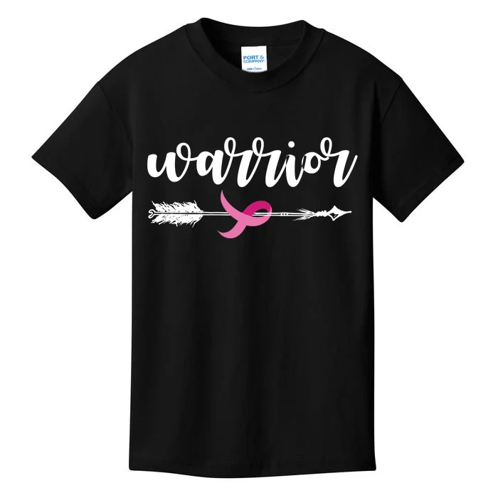 Breast Cancer Awareness Warrior Pink Ribbon Kids T-Shirt