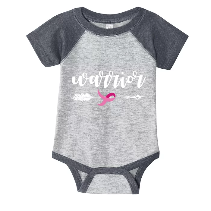 Breast Cancer Awareness Warrior Pink Ribbon Infant Baby Jersey Bodysuit