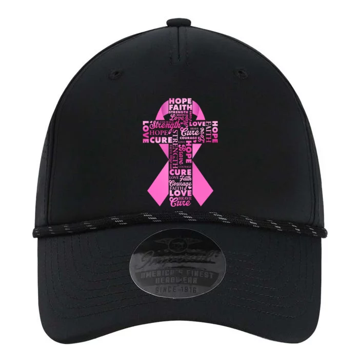 Breast Cancer Awareness Word Text Art Ribbon Cross Performance The Dyno Cap