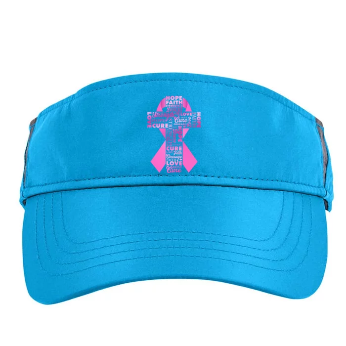 Breast Cancer Awareness Word Text Art Ribbon Cross Adult Drive Performance Visor