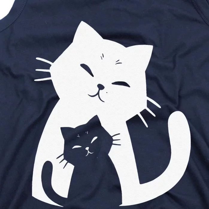 Black Cat And White Cat Tank Top