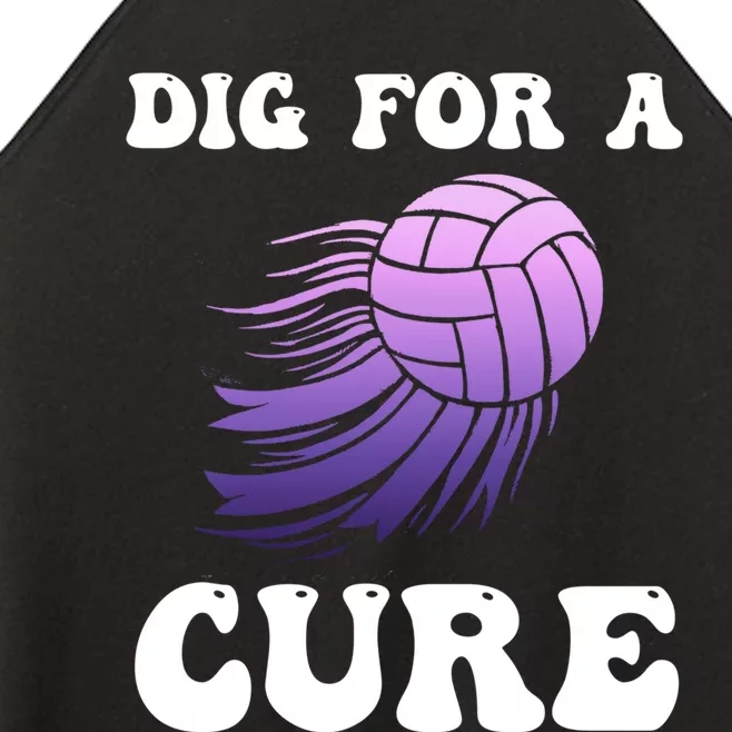 Breast Cancer Awareness Dig For A Cure Volleyball Gift Women’s Perfect Tri Rocker Tank