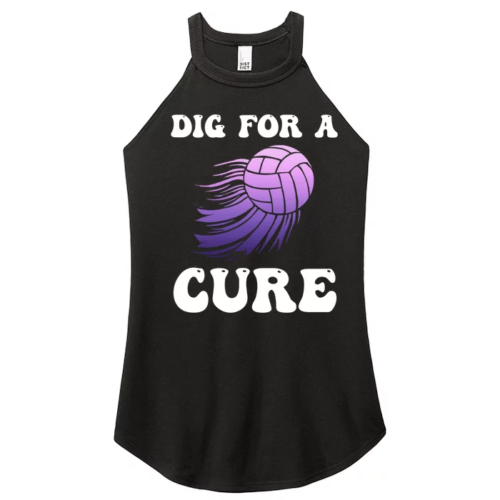 Breast Cancer Awareness Dig For A Cure Volleyball Gift Women’s Perfect Tri Rocker Tank