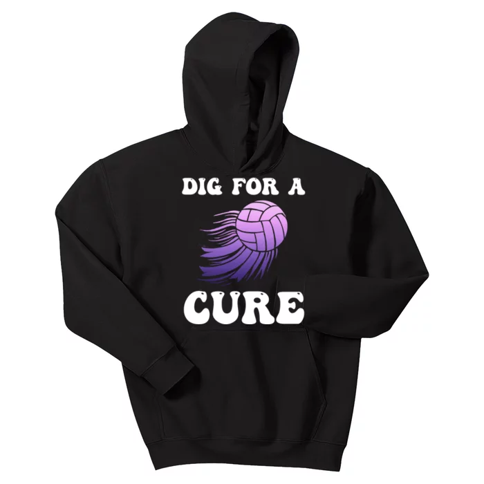 Breast Cancer Awareness Dig For A Cure Volleyball Gift Kids Hoodie