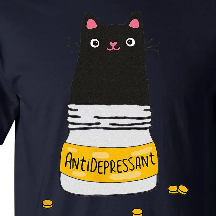 Black Cat Antidepressant  Morningstar Cute Kitten Paws Tall T-Shirt