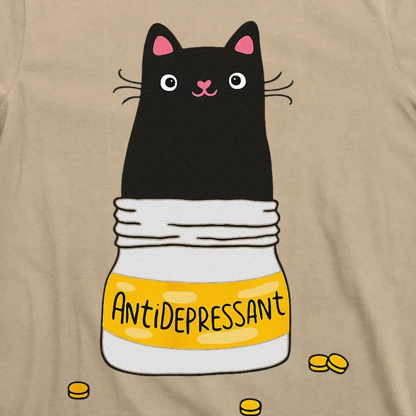 Black Cat Antidepressant  Morningstar Cute Kitten Paws T-Shirt