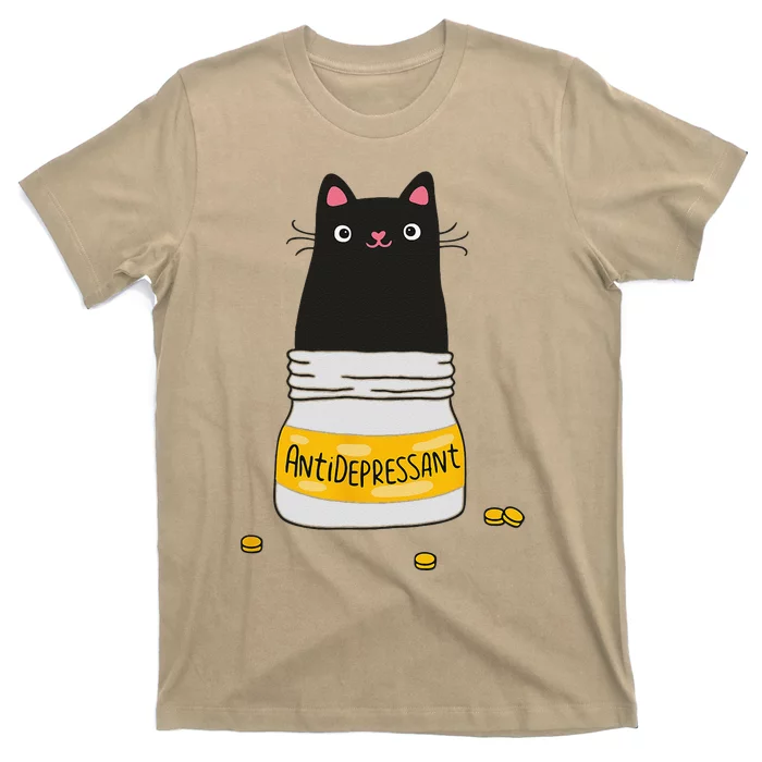 Black Cat Antidepressant  Morningstar Cute Kitten Paws T-Shirt