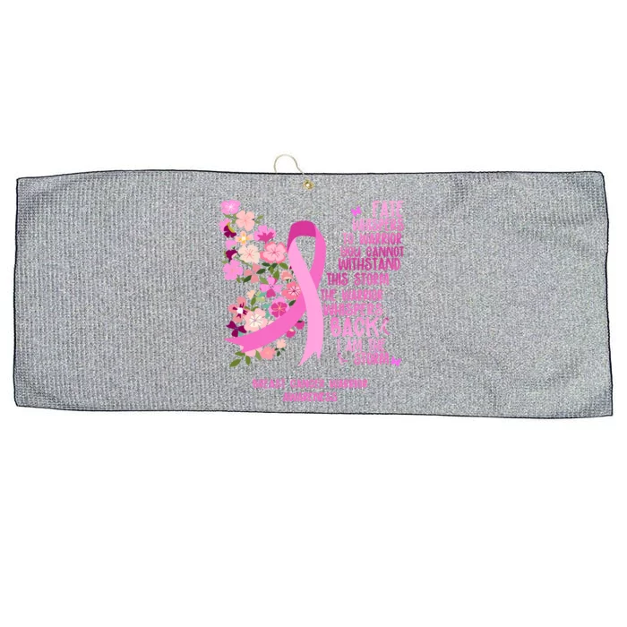 Breast Cancer Awareness Floral Ribbon Butterfly Large Microfiber Waffle Golf Towel