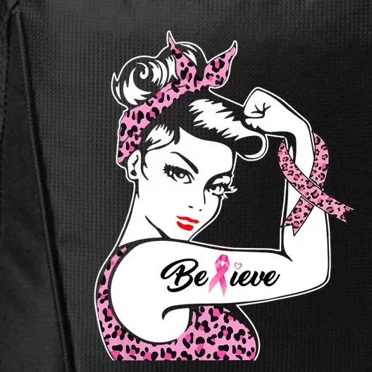 Breast Cancer Awareness Warrior Support Believe City Backpack