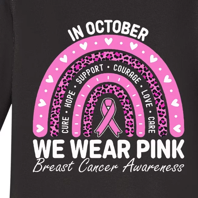 Breast Cancer Awareness Month In October We Wear Ribbon Baby Long Sleeve Bodysuit