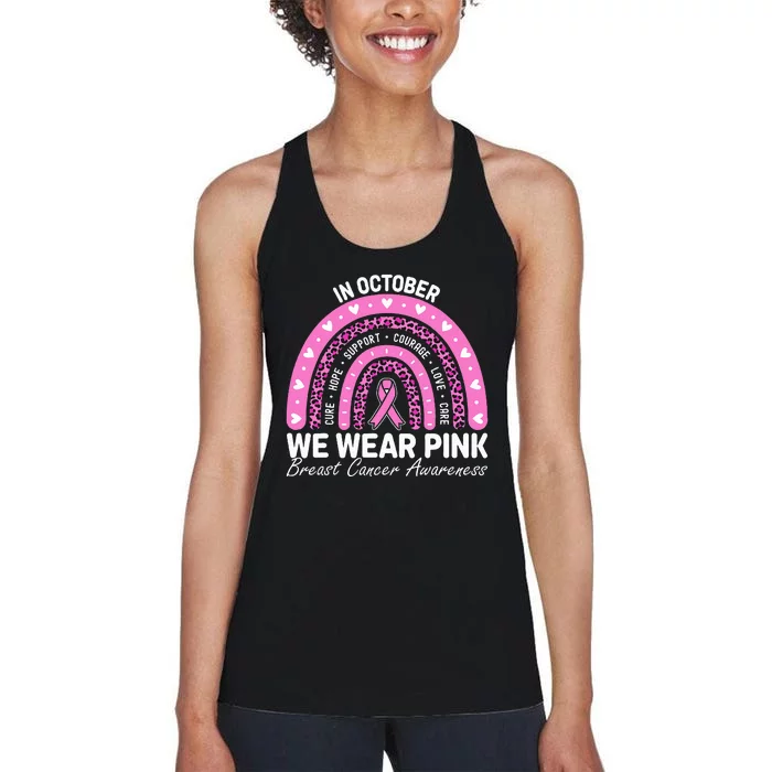 Breast Cancer Awareness Month In October We Wear Ribbon Women's Racerback Tank