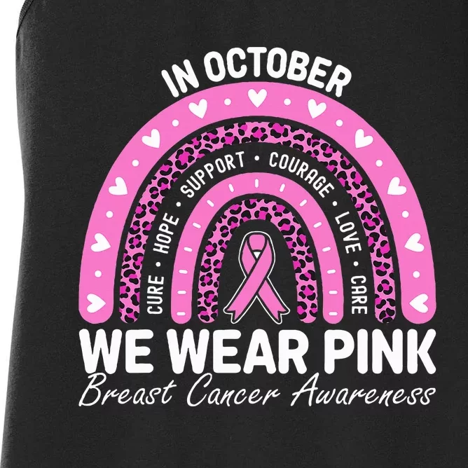 Breast Cancer Awareness Month In October We Wear Ribbon Women's Racerback Tank