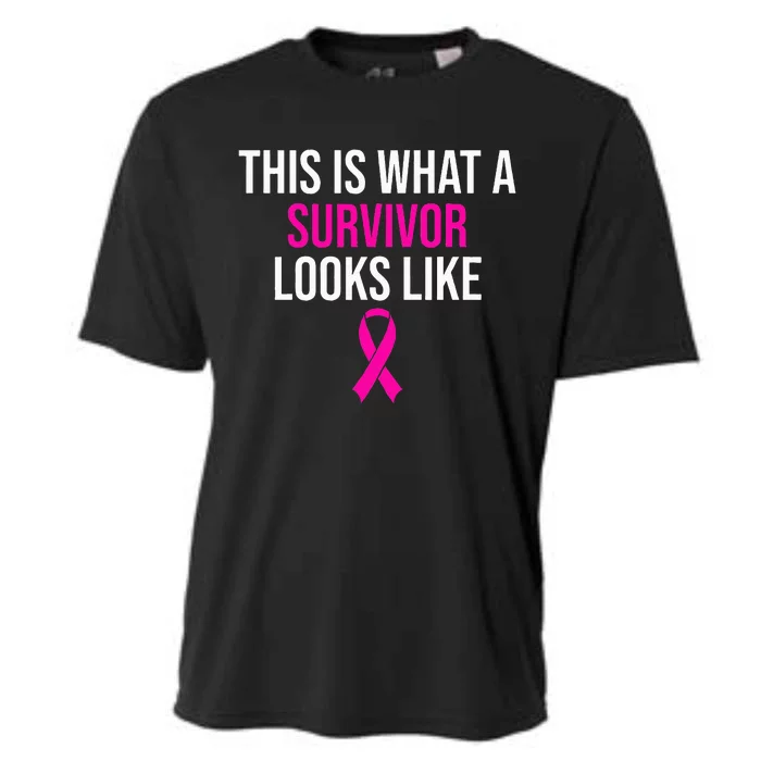 Breast Cancer Awareness Survivor Pink Ribbon Cooling Performance Crew T-Shirt