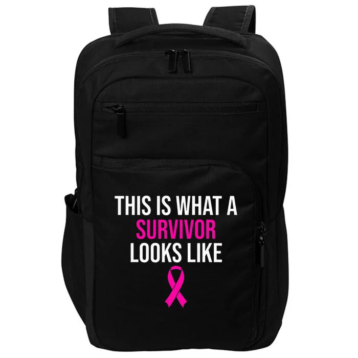 Breast Cancer Awareness Survivor Pink Ribbon Impact Tech Backpack