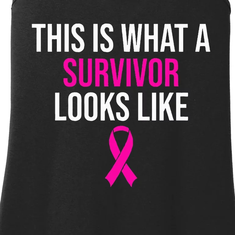 Breast Cancer Awareness Survivor Pink Ribbon Ladies Essential Tank