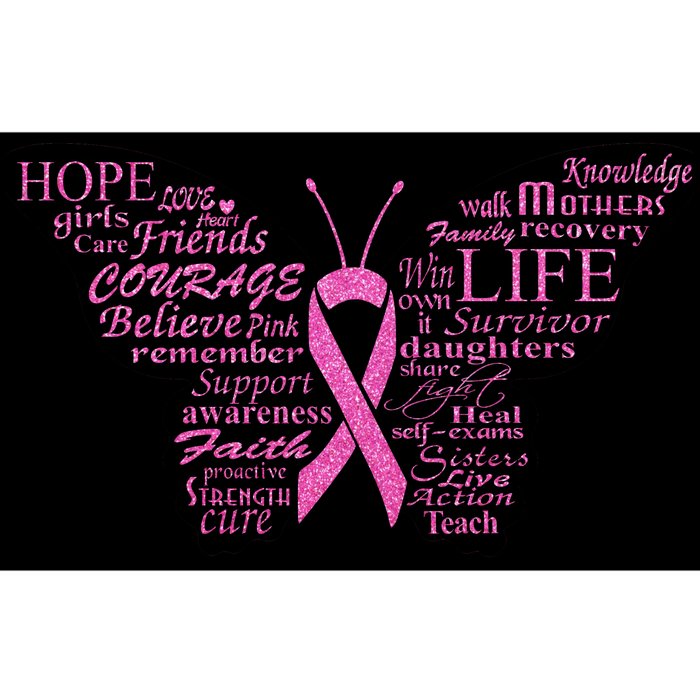 Breast Cancer Awareness Butterfly Ribbon Quotes Bumper Sticker