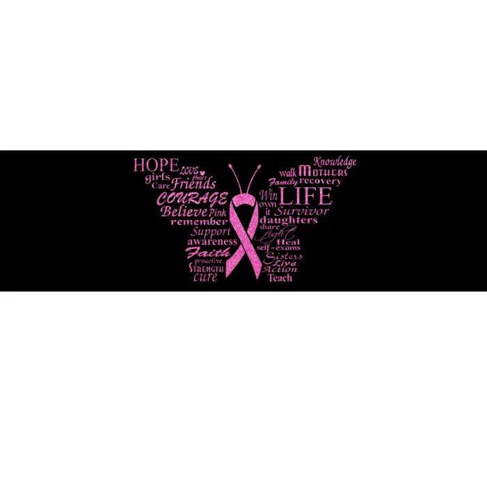 Breast Cancer Awareness Butterfly Ribbon Quotes Bumper Sticker