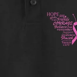 Breast Cancer Awareness Butterfly Ribbon Quotes Dry Zone Grid Performance Polo