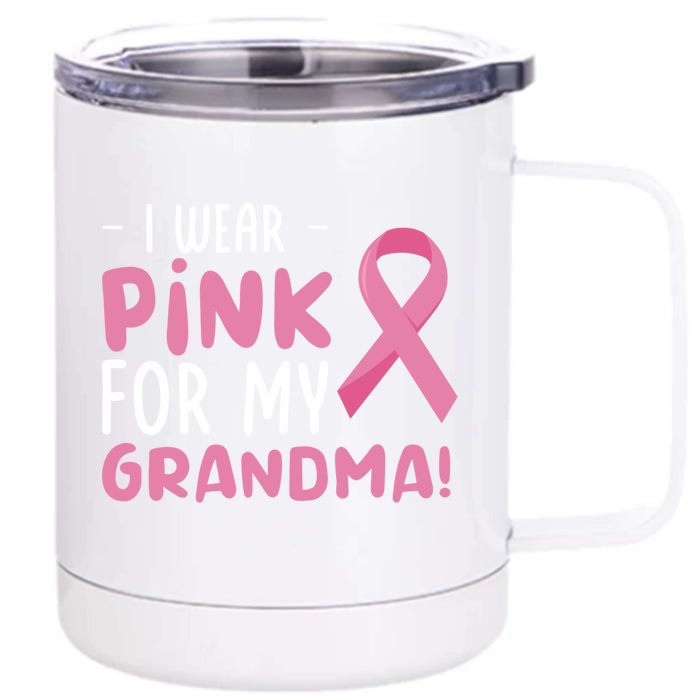 Breast Cancer Awarness Grandmother Breast Cancer Survivor Gift Front & Back 12oz Stainless Steel Tumbler Cup