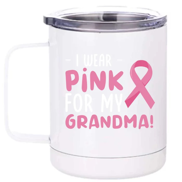 Breast Cancer Awarness Grandmother Breast Cancer Survivor Gift Front & Back 12oz Stainless Steel Tumbler Cup