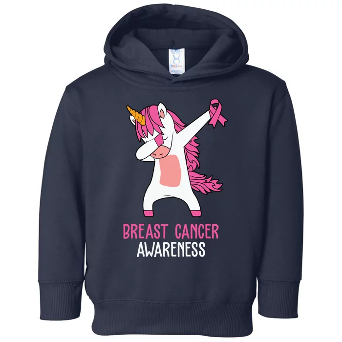 Breast Cancer Awareness Unicorn Ribbon Toddler Hoodie