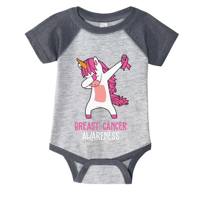 Breast Cancer Awareness Unicorn Ribbon Infant Baby Jersey Bodysuit