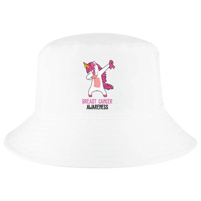 Breast Cancer Awareness Unicorn Ribbon Cool Comfort Performance Bucket Hat