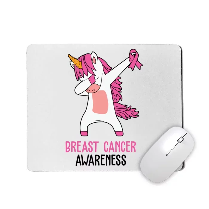 Breast Cancer Awareness Unicorn Ribbon Mousepad