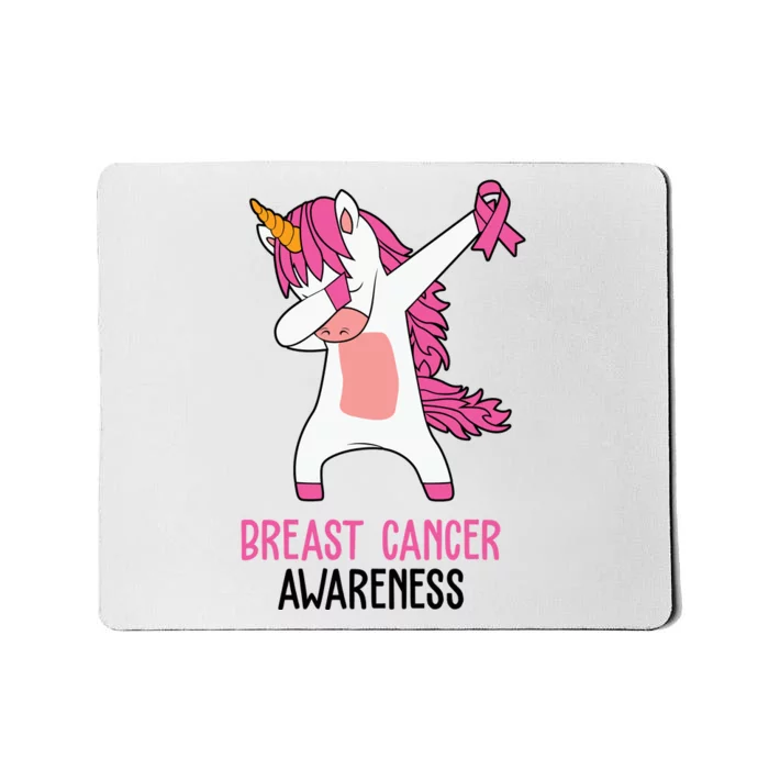 Breast Cancer Awareness Unicorn Ribbon Mousepad