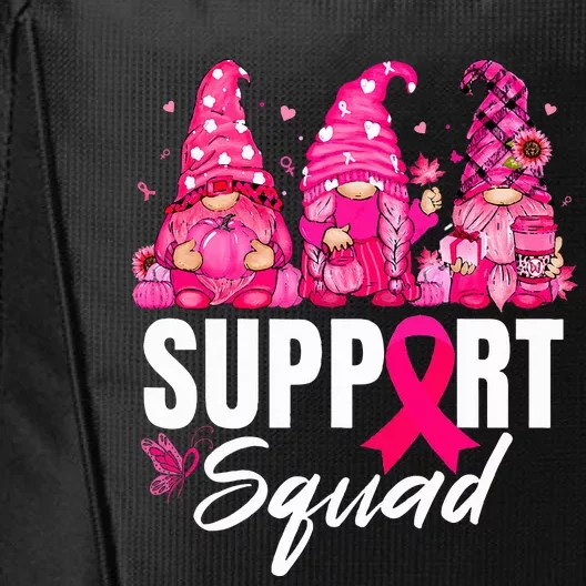 Breast Cancer Awareness Gnomes Support Squad City Backpack