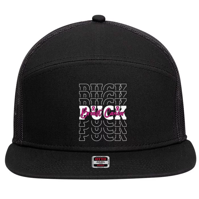 Breast Cancer Awareness Hockey PUCK BREAST CANCER 7 Panel Mesh Trucker Snapback Hat