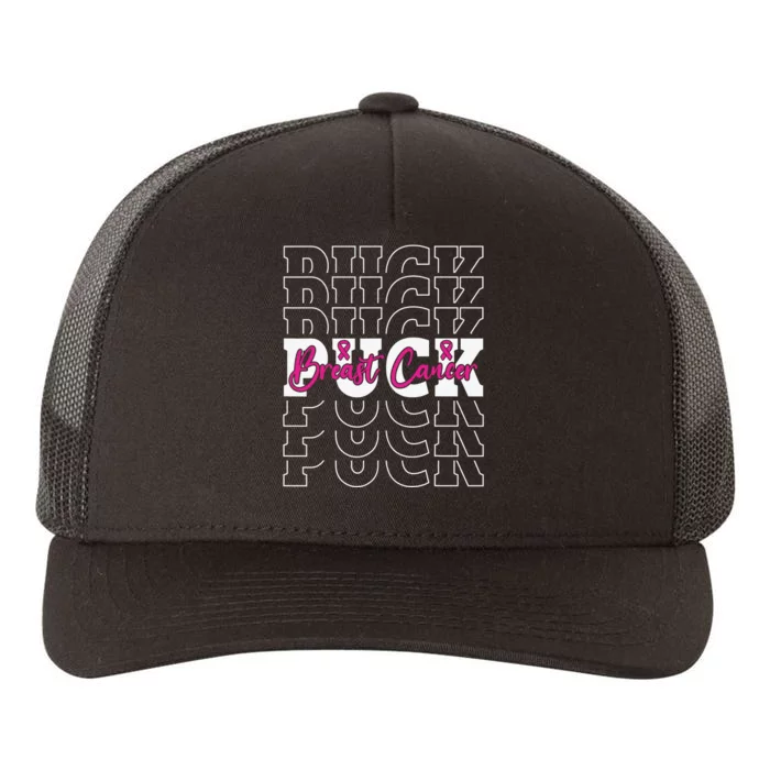 Breast Cancer Awareness Hockey PUCK BREAST CANCER Yupoong Adult 5-Panel Trucker Hat