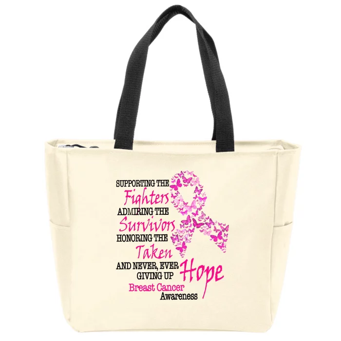 Breast Cancer Awareness Meaning Zip Tote Bag