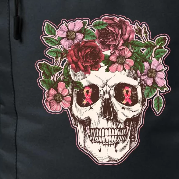 Breast Cancer Awareness Floral Flower Skull Daily Commute Backpack