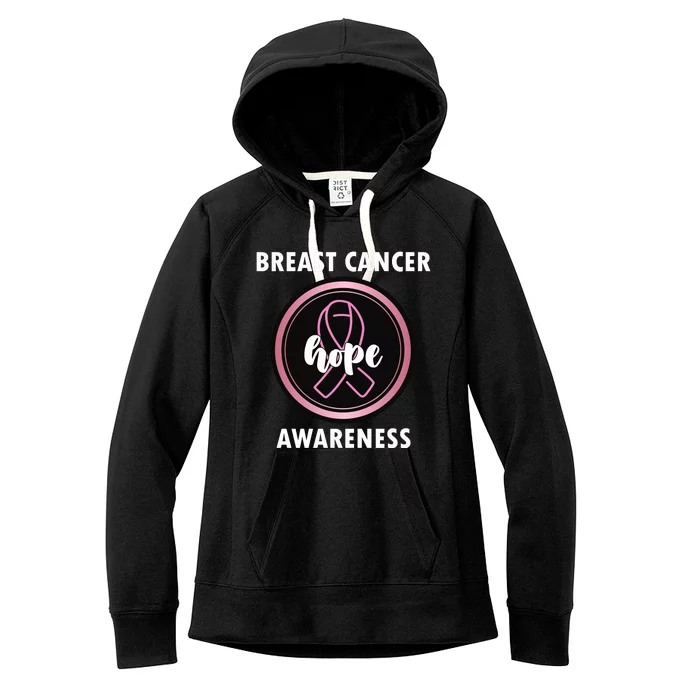 Breast Cancer Awareness Hope Ribbon Women's Fleece Hoodie