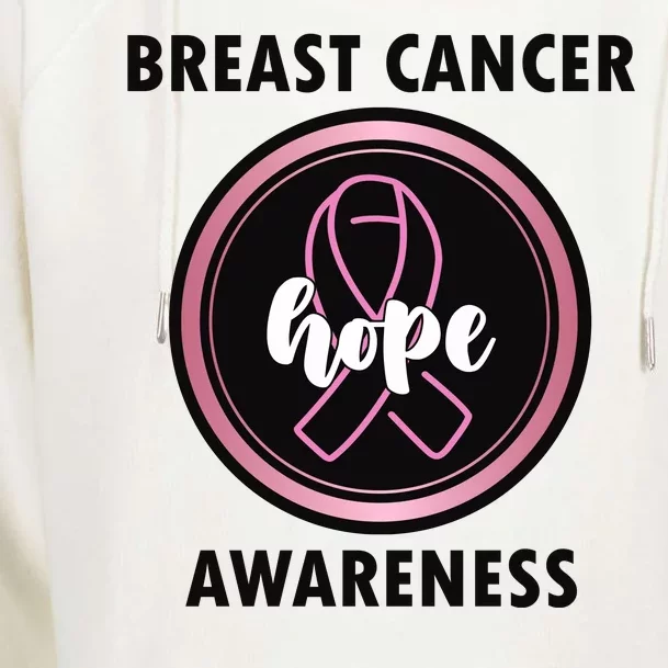 Breast Cancer Awareness Hope Ribbon Womens Funnel Neck Pullover Hood