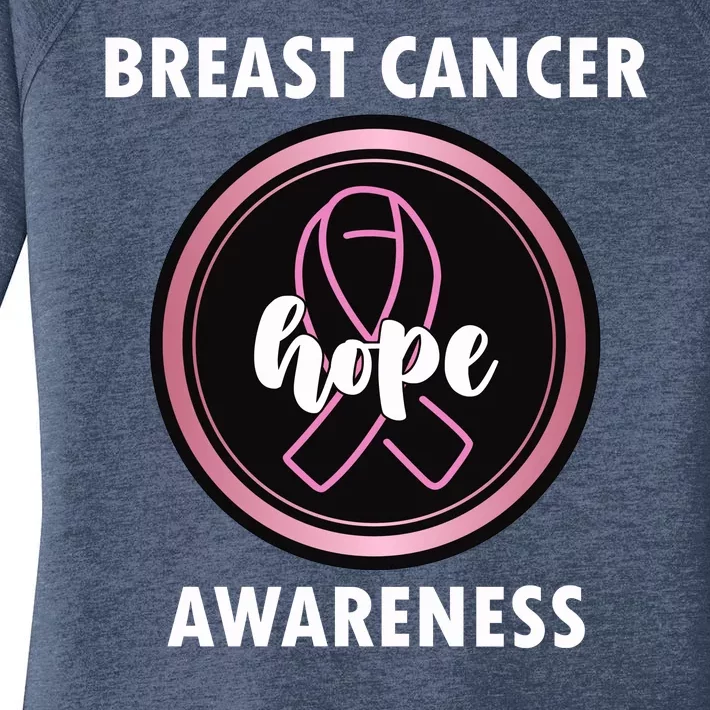 Breast Cancer Awareness Hope Ribbon Women's Perfect Tri Tunic Long Sleeve Shirt