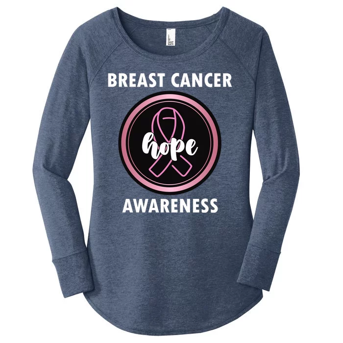 Breast Cancer Awareness Hope Ribbon Women's Perfect Tri Tunic Long Sleeve Shirt