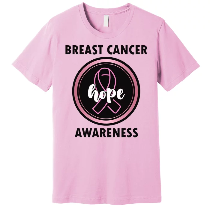 Breast Cancer Awareness Hope Ribbon Premium T-Shirt