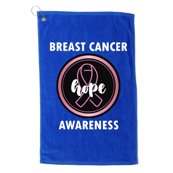 Breast Cancer Awareness Hope Ribbon Platinum Collection Golf Towel