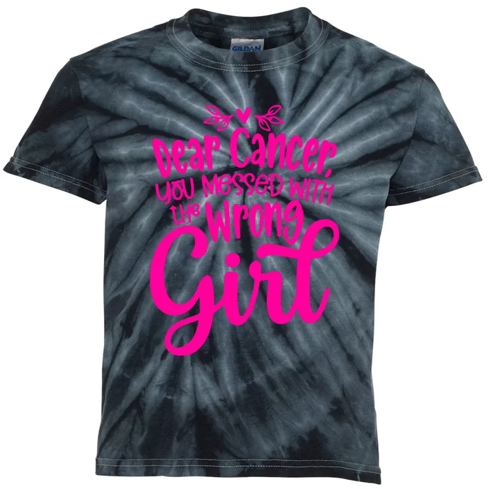 Breast Cancer Awareness Gift Kids Tie-Dye T-Shirt