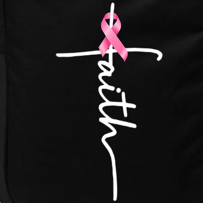 Breast Cancer Awareness Faith Cross Pink Ribbon Impact Tech Backpack