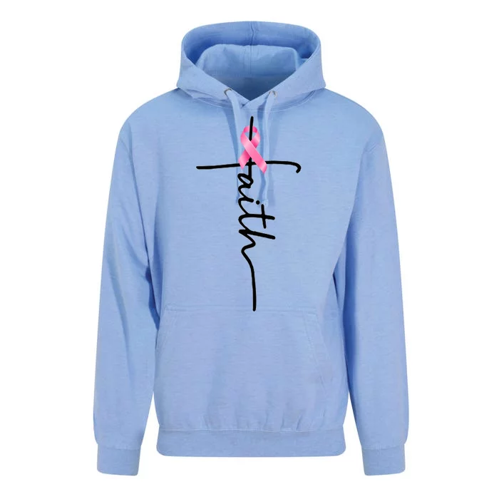 Breast Cancer Awareness Faith Cross Pink Ribbon Unisex Surf Hoodie