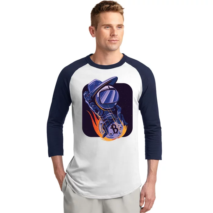 Bitcoin Cowboy Astronaut Baseball Sleeve Shirt