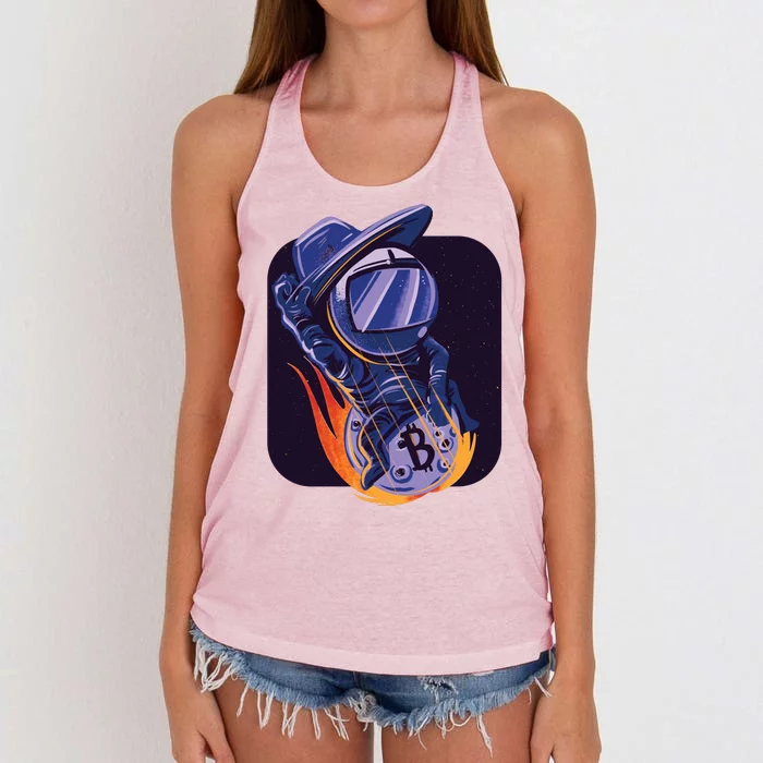 Bitcoin Cowboy Astronaut Women's Knotted Racerback Tank