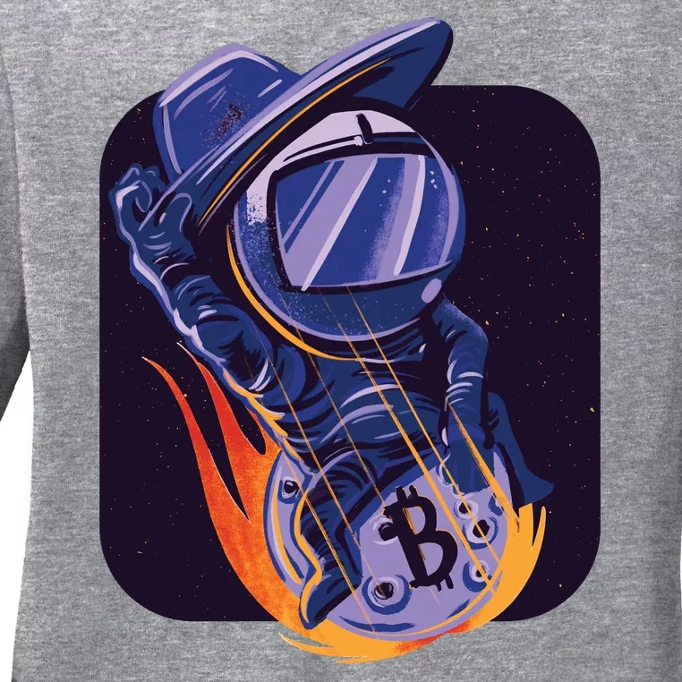 Bitcoin Cowboy Astronaut Ladies Long Sleeve Shirt