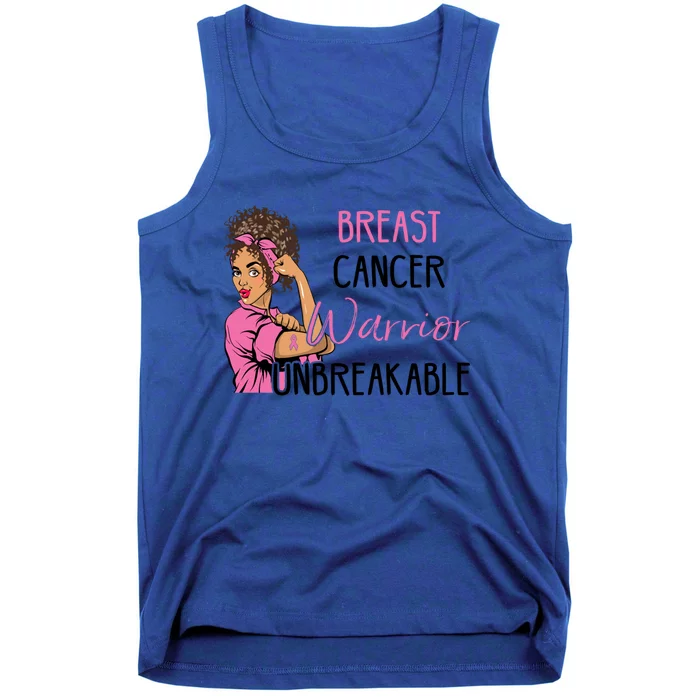 Breast Cancer Awareness Warrior Unbreakable Pink Ribbon Cool Gift Tank Top