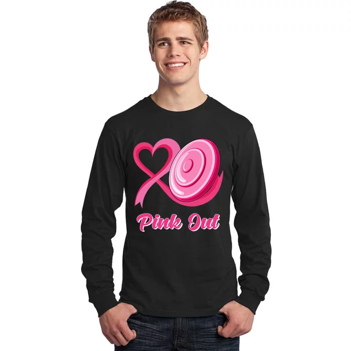 Breast Cancer Awareness Game Day Pink Disc Golf Sport Lover Tall Long Sleeve T-Shirt