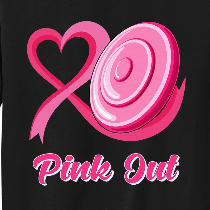 Breast Cancer Awareness Game Day Pink Disc Golf Sport Lover Tall Sweatshirt