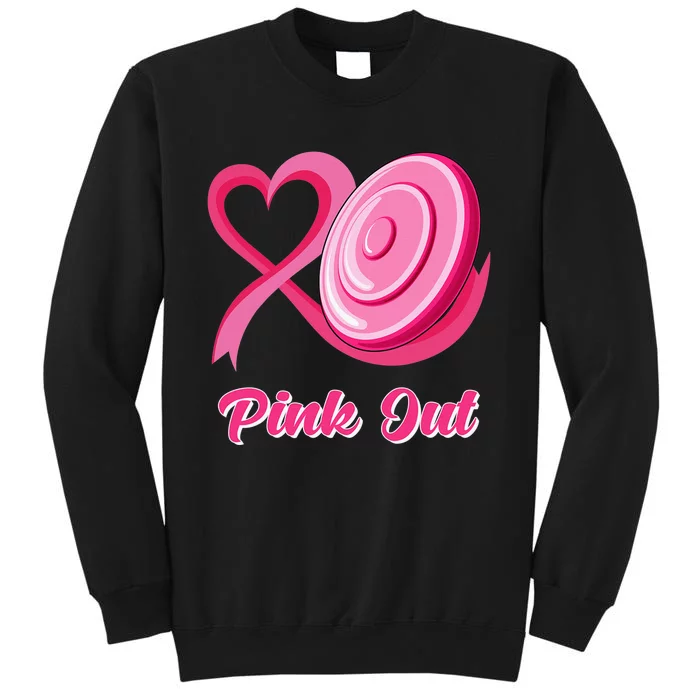 Breast Cancer Awareness Game Day Pink Disc Golf Sport Lover Tall Sweatshirt